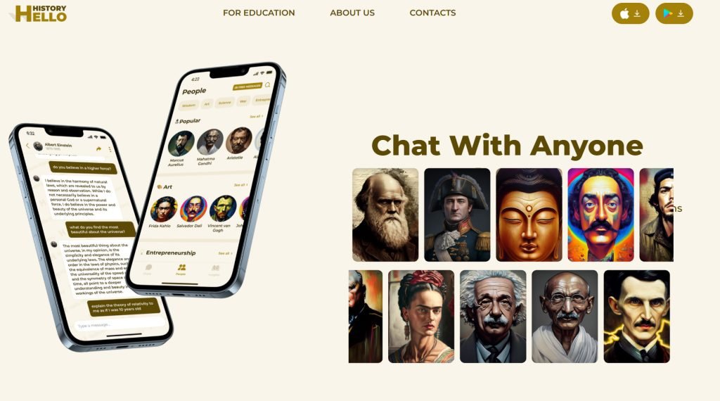 Chat with History's Icons with Hello History | AIlisting.ai